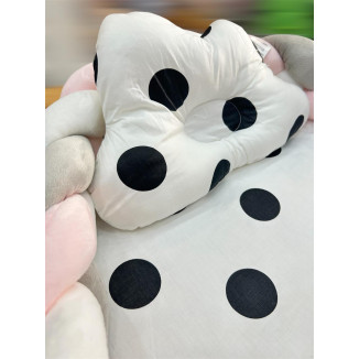 بيبي نيست مع جدلة قابلة للفك -ابيض ونقاط سوداء مع جدلة زهر