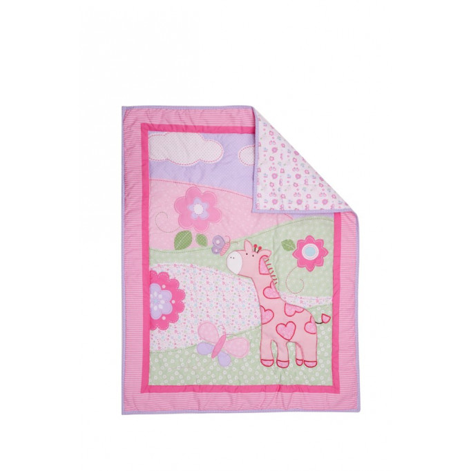 طقم مفرش سرير أطفال-6قطع - موديل "الفراشات الوردية