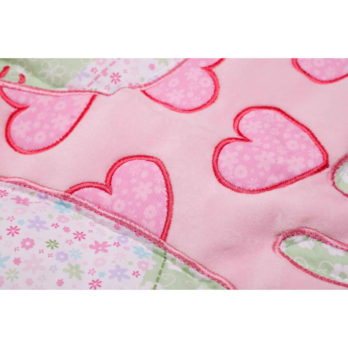 طقم مفرش سرير أطفال-6قطع - موديل "الفراشات الوردية