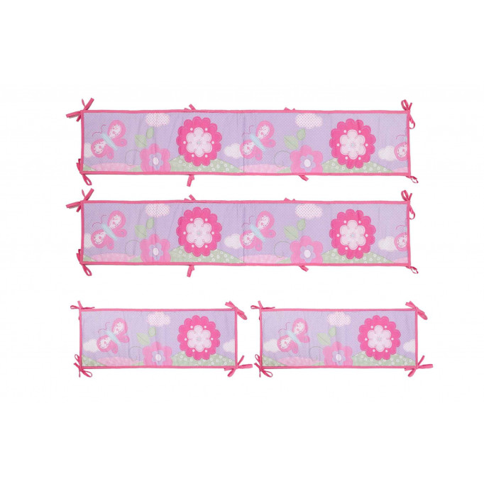 طقم مفرش سرير أطفال-6قطع - موديل "الفراشات الوردية