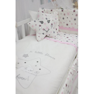 مفرش مفرش سرير اطفال - نجوم و نقشة ارنب