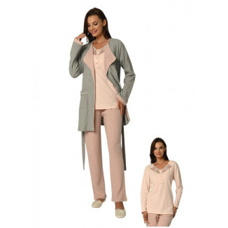 بيجاما حمل شتوية أنيقة من 3 قطع – دفء وراحة بإطلالة ناعمة 