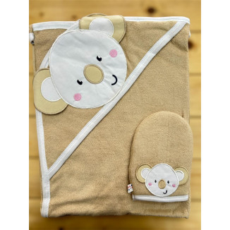 منشفة بيبي مع ليفة كف  