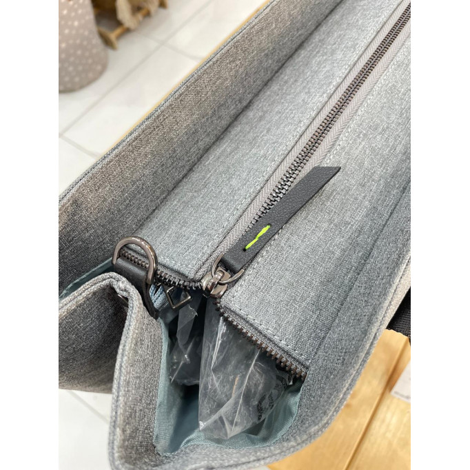 شنتة كتف حجم كبير سحاب - رمادي