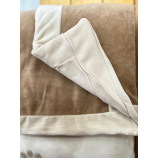 حرام شتوي مخمل اوفوايت و بني نقش دعسات قطة